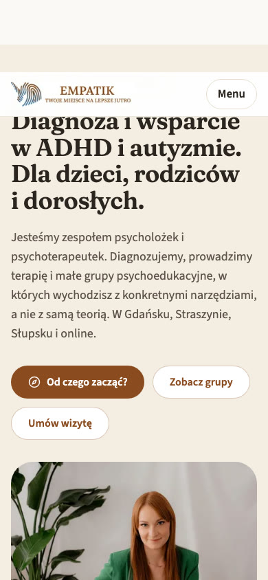 Strona EMPATIK na telefonie